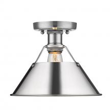  3306-FM PW-CH - Orwell 1-Light Flush Mount in Pewter with Chrome